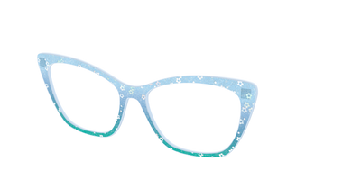 The Sky Blue Crystal with Daisy Glitter - Angle Top Thumbnail - Pair Eyewear