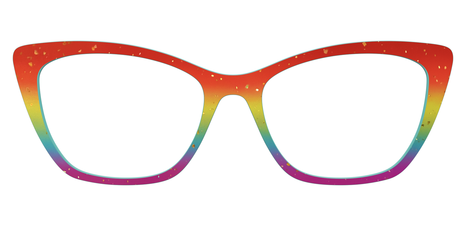 The Spectrum Gradient with Gold Flakes - Front Top Image - Pair Eyewear