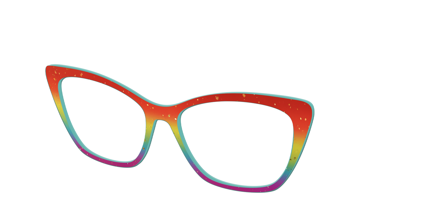 The Spectrum Gradient with Gold Flakes - Angle Top Image - Pair Eyewear