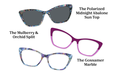 The Wanda - Violet Pearlized Gradient Acetate Rose Gold Metal - Pairing Set - Pair Eyewear