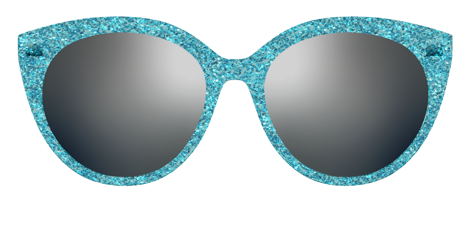 The Polarized Aquamarine Sparkle Sun Top - Front Top Image - Pair Eyewear