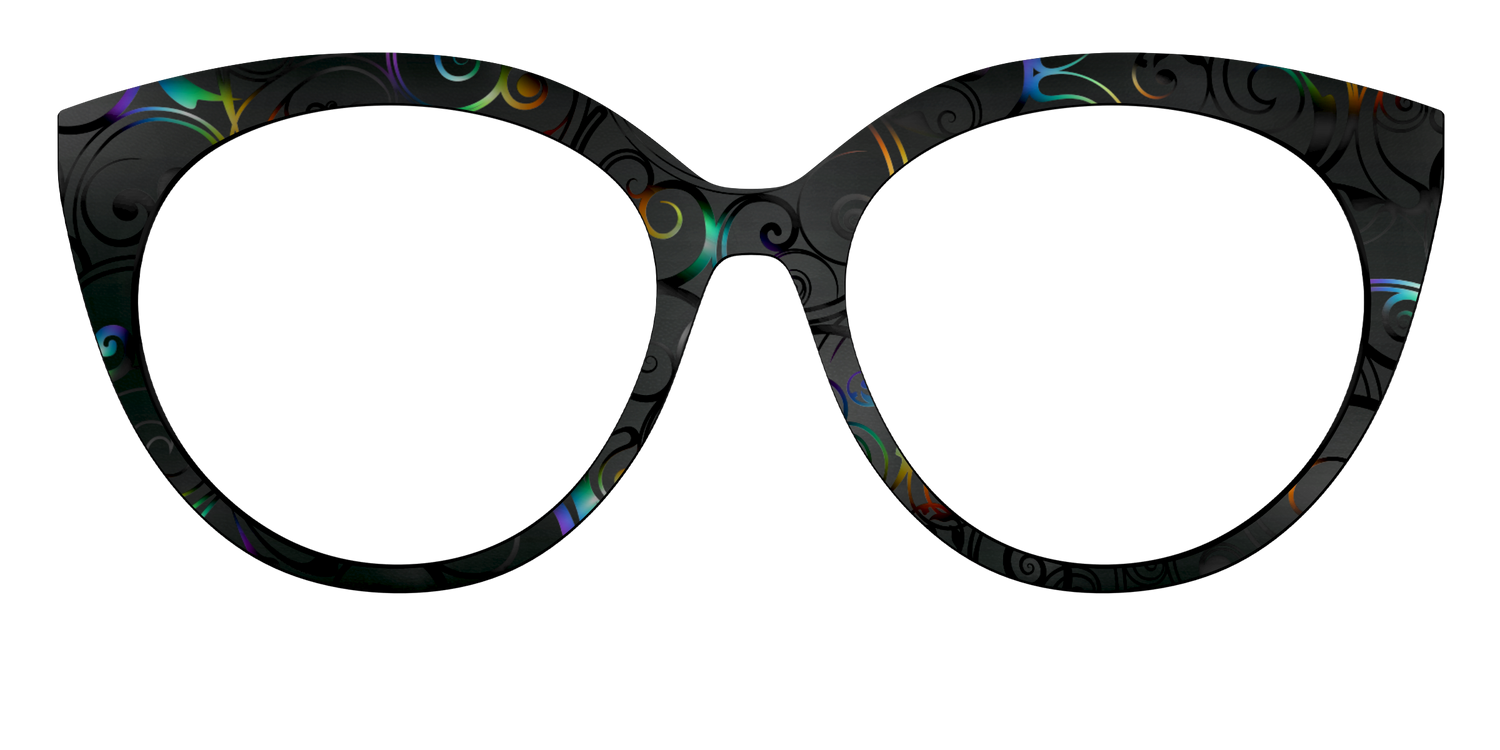 The Black Holographic Scrolls - Front Top Image - Pair Eyewear