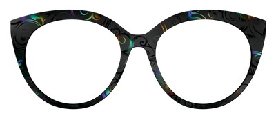 The Black Holographic Scrolls - Front Top Thumbnail - Pair Eyewear
