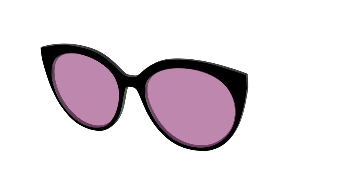 The Black with Pink Racquet Sport lens - Angle Top Image - Pair Eyewear