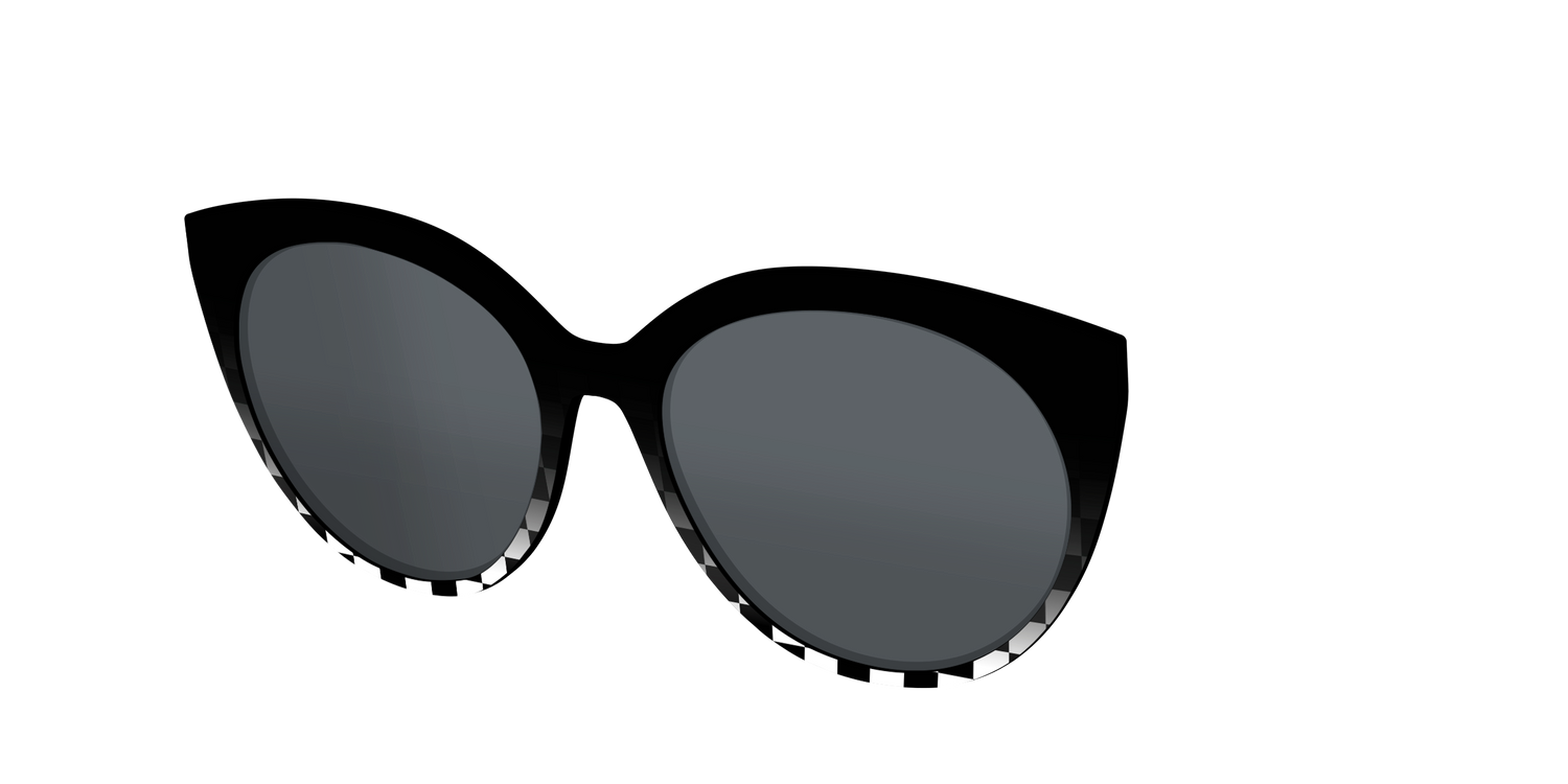 The Polarized Checkerboard Fade Sun Top - Angle Top Image - Pair Eyewear
