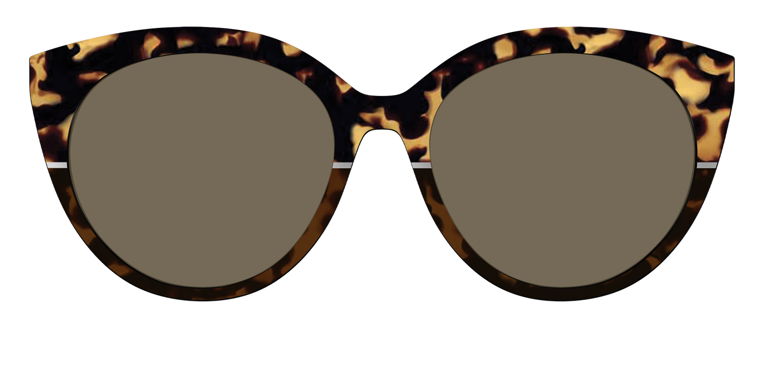 The Polarized Chic Tortoise Split Sun Top - Front Top Image - Pair Eyewear