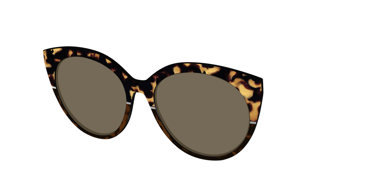 The Polarized Chic Tortoise Split Sun Top - Angle Top Image - Pair Eyewear