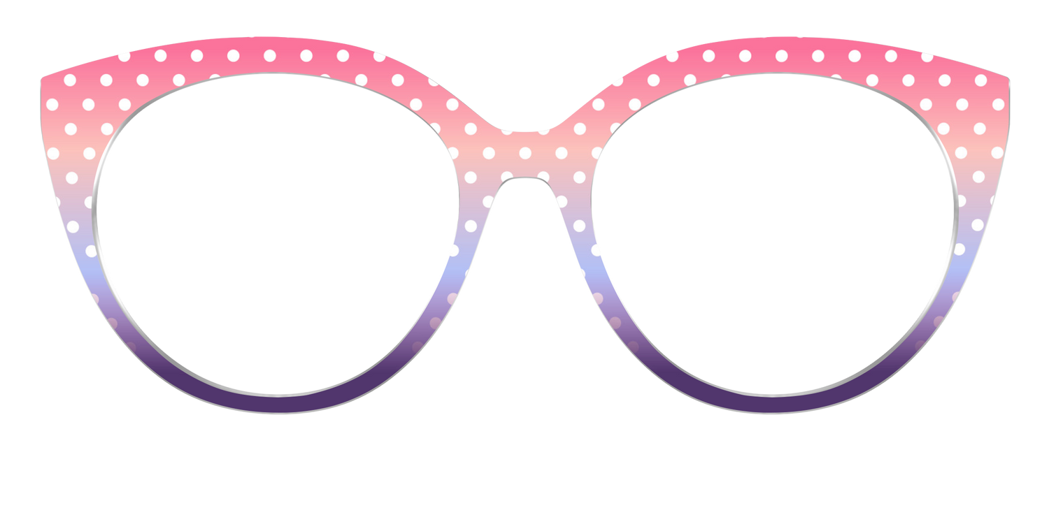 The Coral to Lilac Gradient Polka Dot - Front Top Image - Pair Eyewear