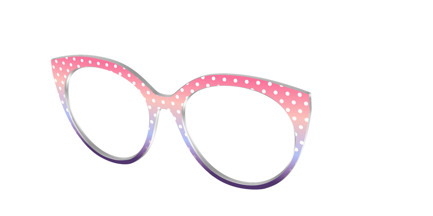 The Coral to Lilac Gradient Polka Dot - Angle Top Image - Pair Eyewear