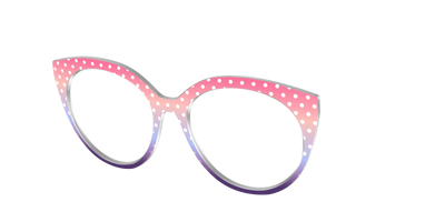 The Coral to Lilac Gradient Polka Dot - Angle Top Thumbnail - Pair Eyewear