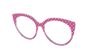 The Fuchsia Polka Dots - Angle Top Thumbnail - Pair Eyewear