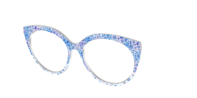 The Hydrangea Confetti Crystal with Gold Foil - Angle Top Thumbnail - Pair Eyewear