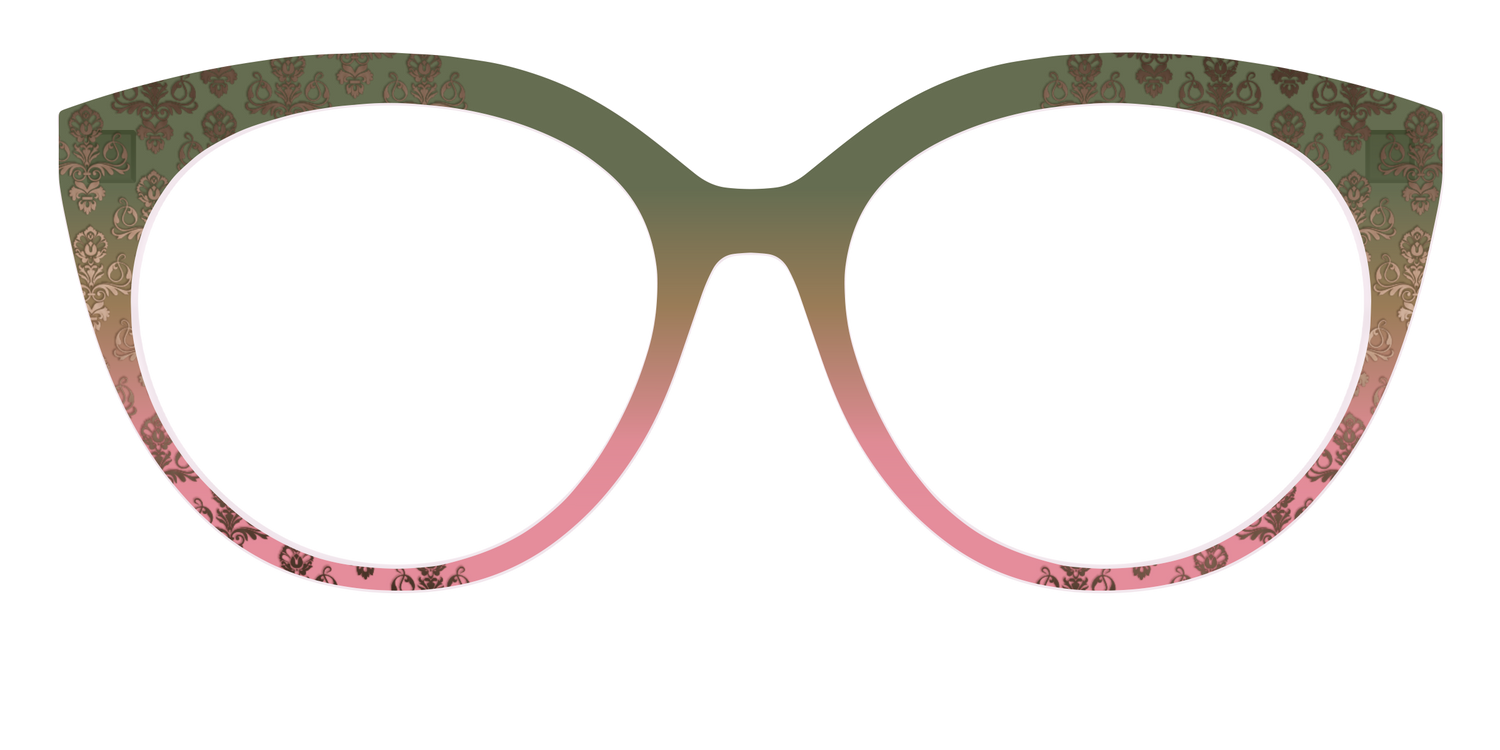 The Olive to Rose Trellis with Champagne Foil - Front Top Image - Pair Eyewear