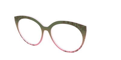 The Olive to Rose Trellis with Champagne Foil - Angle Top Thumbnail - Pair Eyewear