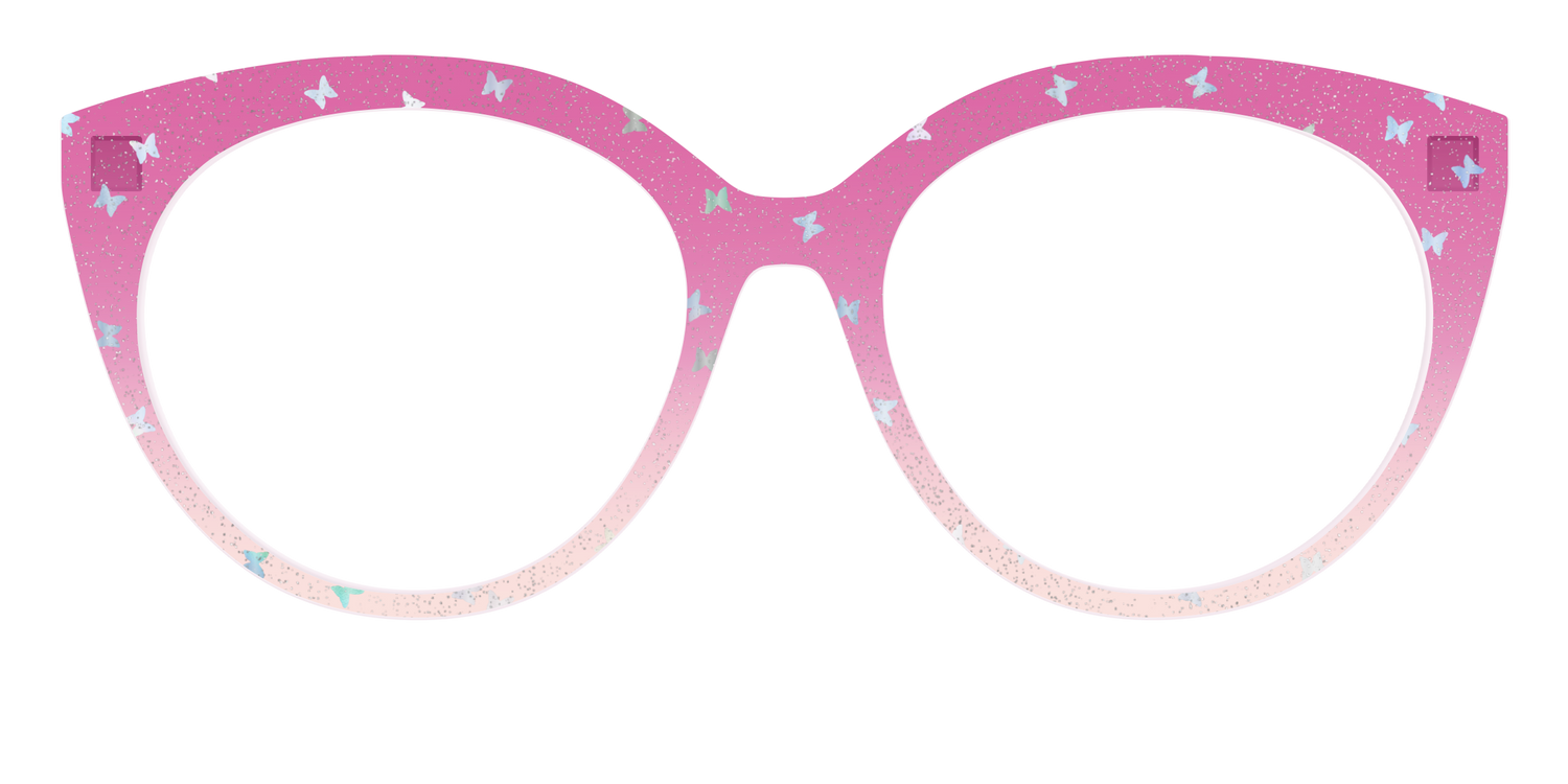 The Pink Butterfly Sparkle Crystal - Front Top Image - Pair Eyewear