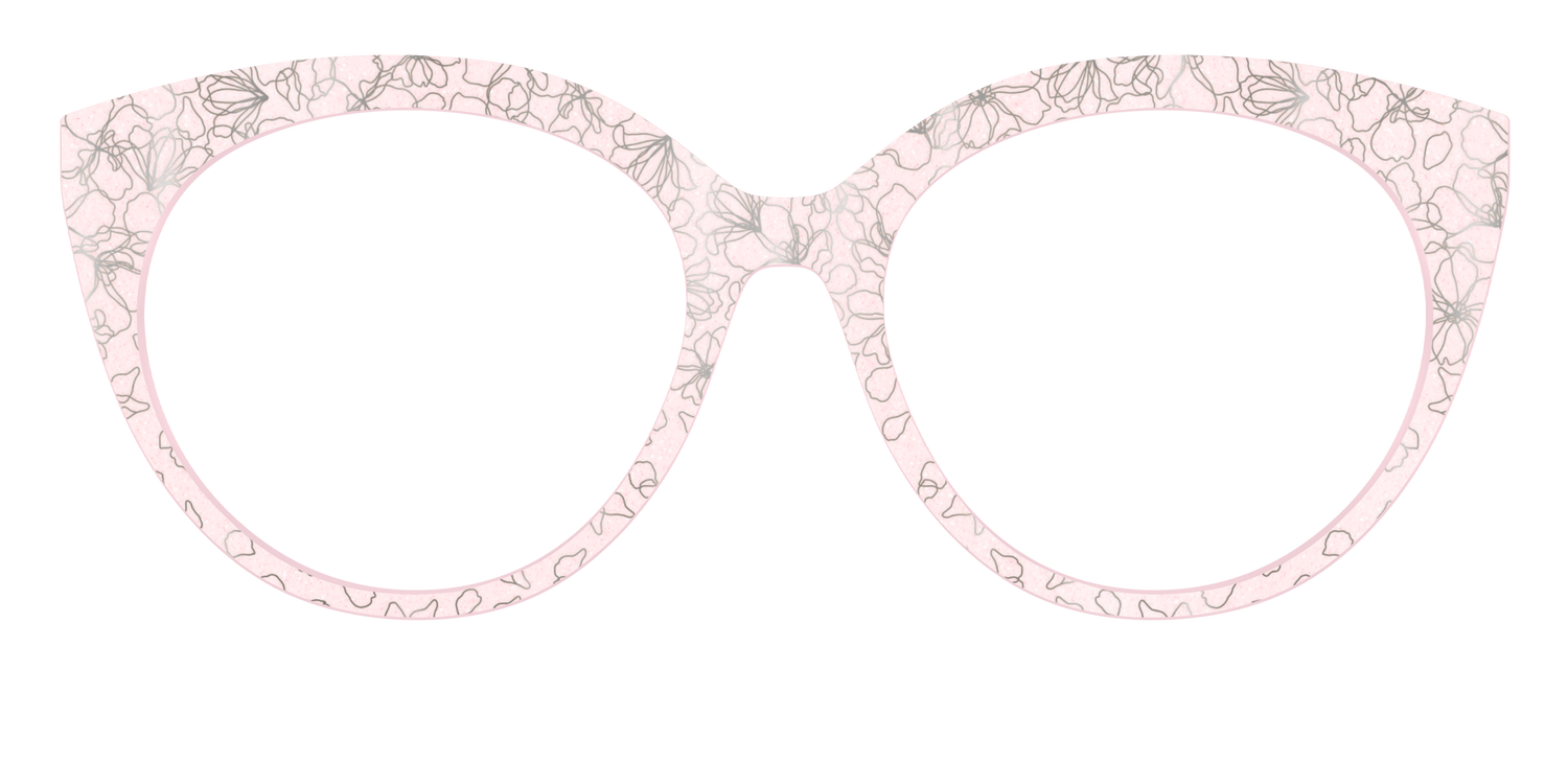The Pink Shimmer Petals with Silver Foil - Front Top Image - Pair Eyewear