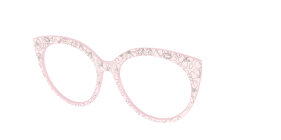 The Pink Shimmer Petals with Silver Foil - Angle Top Thumbnail - Pair Eyewear