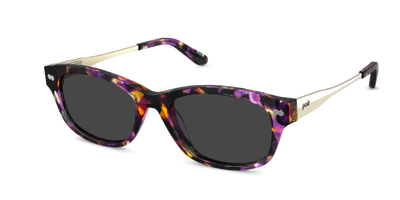 The Addison - Purple Confetti Tortoise Acetate Gold Metal Sun