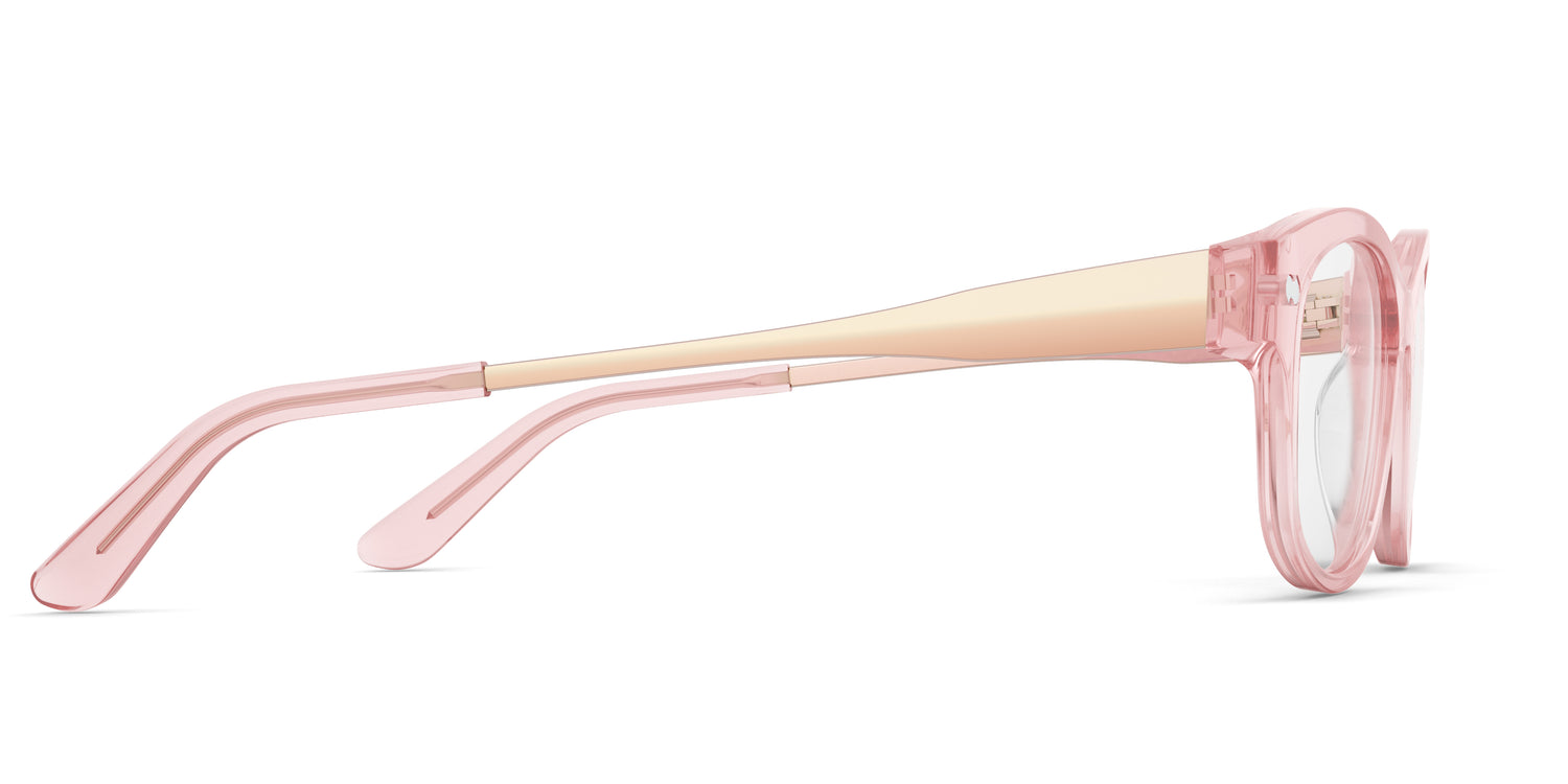 The Addison Pink Clear Acetate Rose Gold Metal – Pair Eyewear