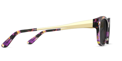 The Addison - Purple Confetti Tortoise Acetate Gold Metal Sun