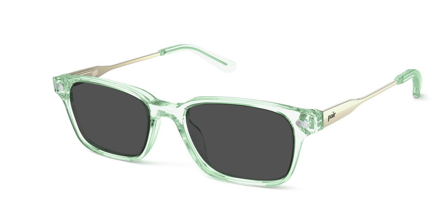 The Finley - Mixed Material Green Clear Gold Metal Sun