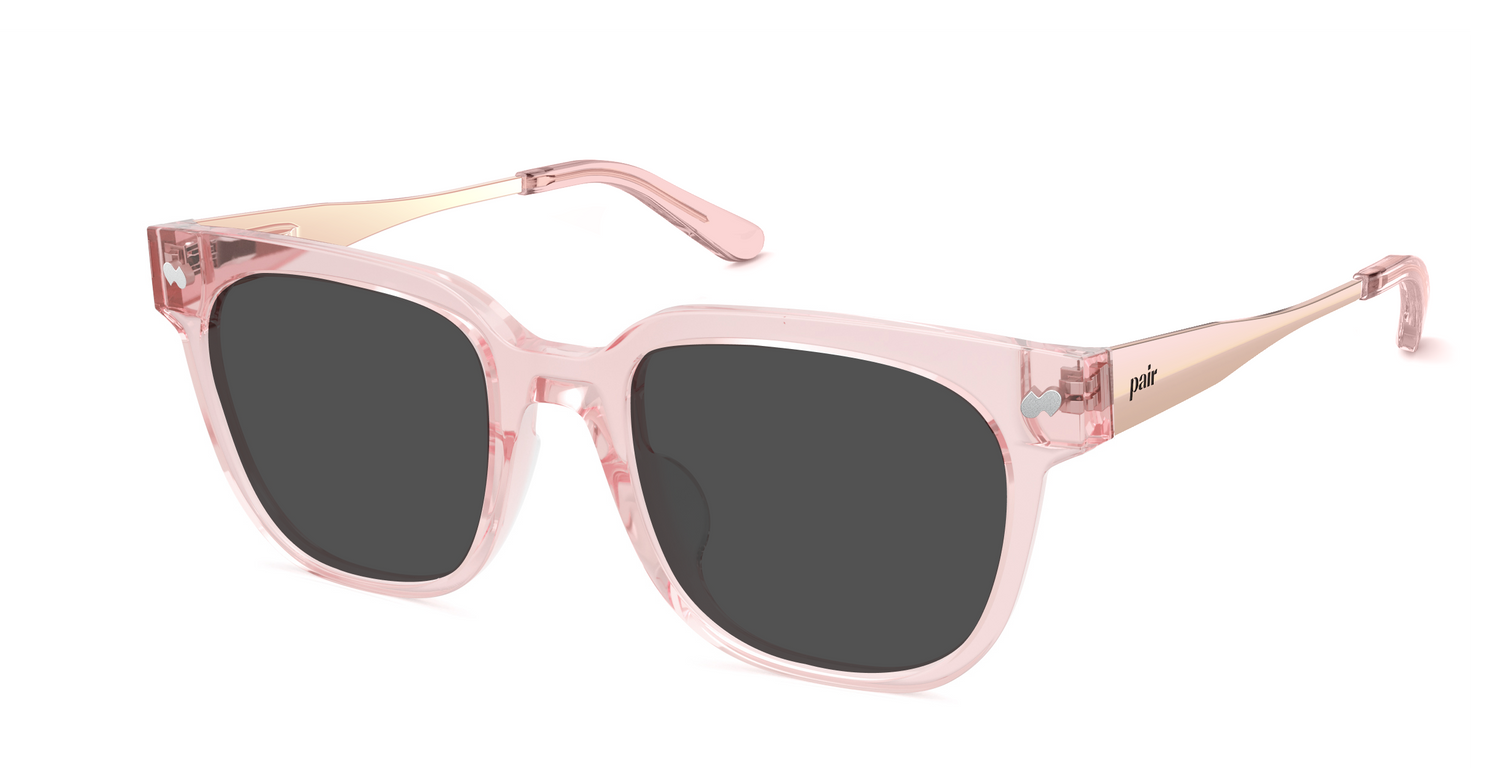 The Murphy - Mixed Material Pink Clear Rose Gold Metal Sun