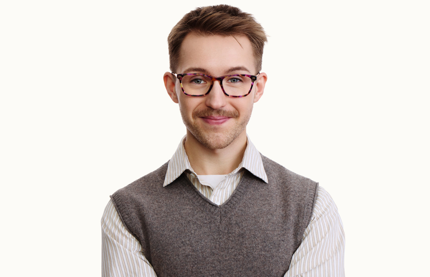 The Casper - Purple Confetti Tortoise Acetate Gold Metal - LifeStyle1 - Pair Eyewear