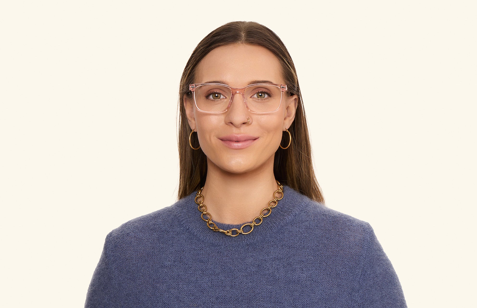 The Kirby - Pink Clear Acetate Rose Gold Metal – Pair Eyewear