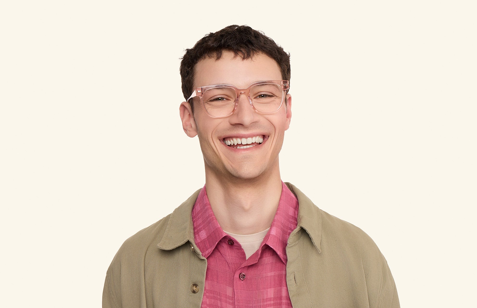 The Murphy - Pink Clear Acetate Rose Gold Metal – Pair Eyewear