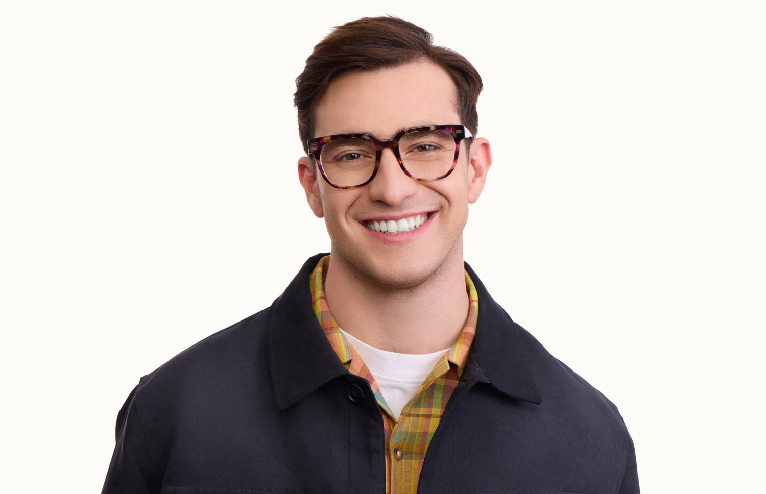 The Murphy - Purple Confetti Tortoise Acetate Gold Metal - LifeStyle1 - Pair Eyewear