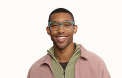 The Murphy - Teal Pearlized Gradient Acetate Silver Metal - LifeStyle Thumbnail1 - Pair Eyewear