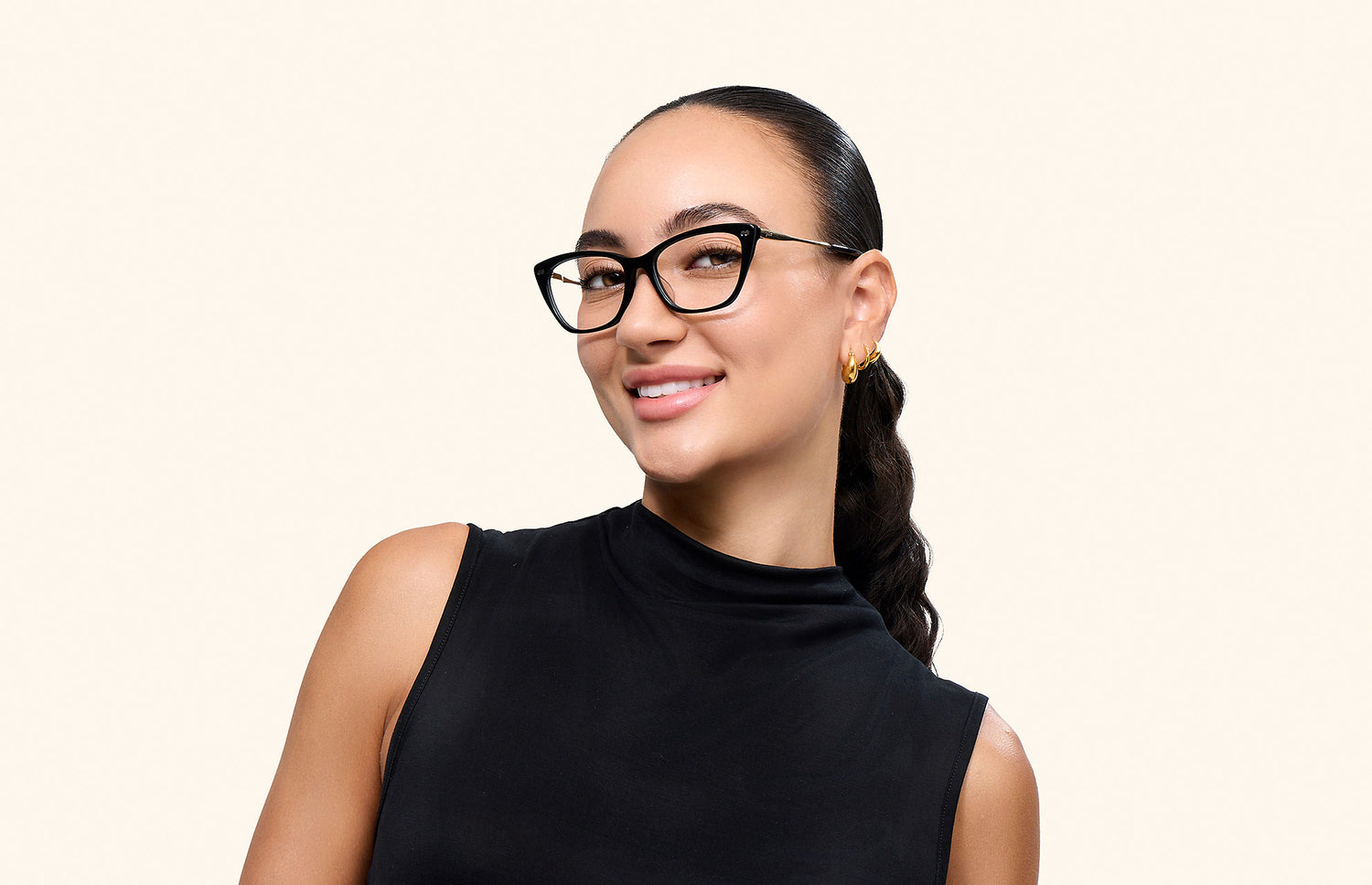 The Wanda - Mixed Material Black Gold Metal