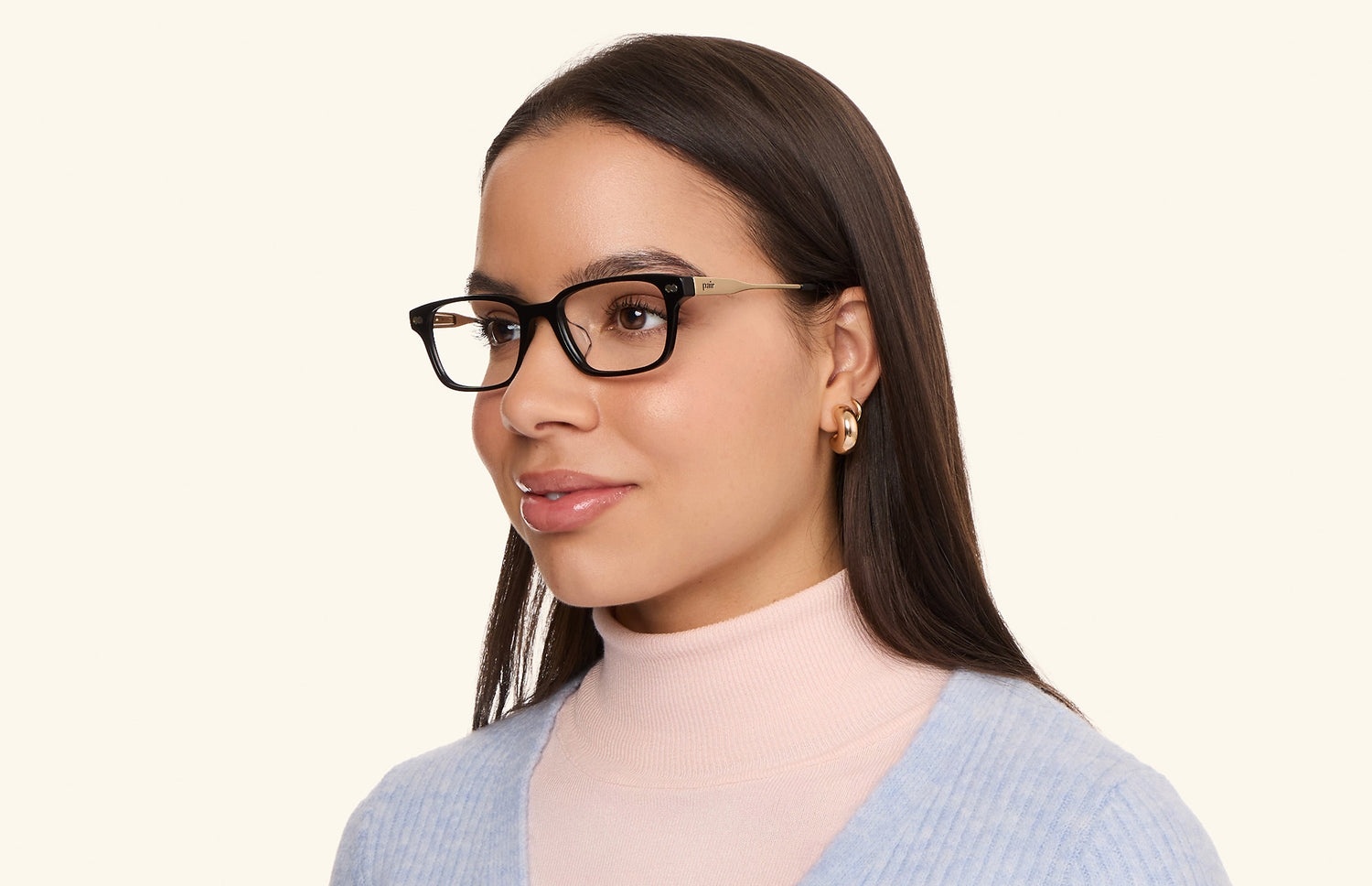 The Finley - Mixed Material Crystal Clear Silver Metal