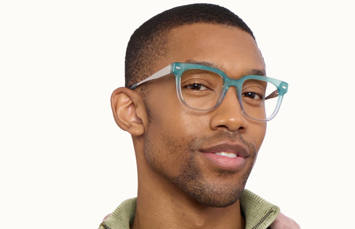 The Murphy - Teal Pearlized Gradient Acetate Silver Metal - LifeStyle2 - Pair Eyewear