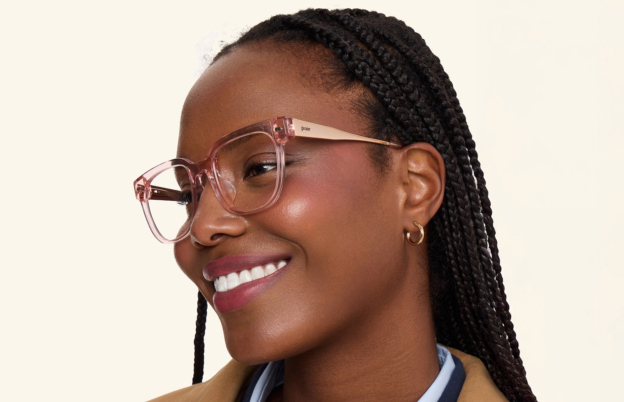 The Murphy - Pink Clear Acetate Rose Gold Metal – Pair Eyewear