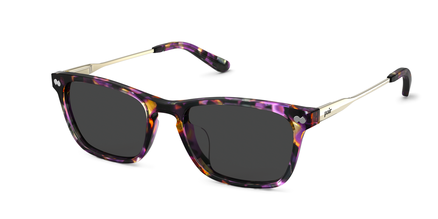 The Casper - Purple Confetti Tortoise Acetate Gold Metal Sun - Carousel1 - Pair Eyewear