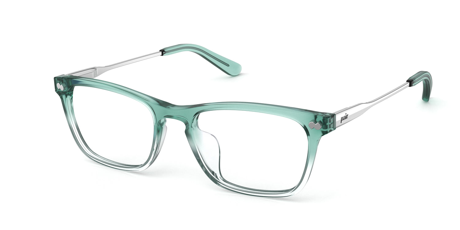 The Casper - Teal Pearlized Gradient Acetate Silver Metal - Carousel1 - Pair Eyewear