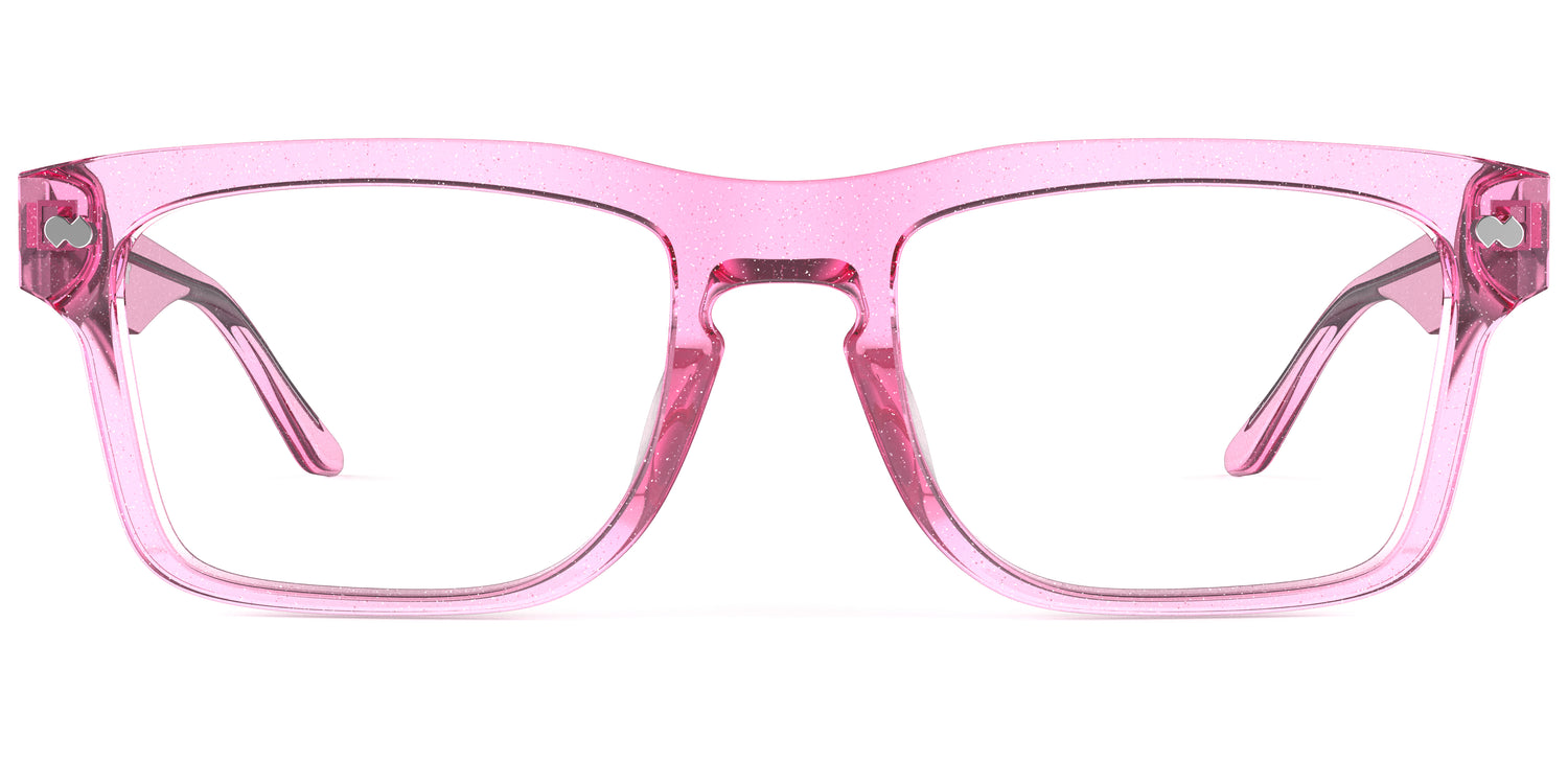 The Drew - Pink Glitter Clear