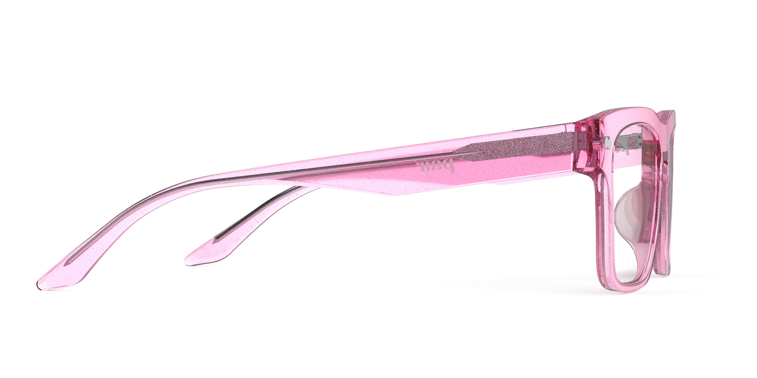 The Drew - Pink Glitter Clear