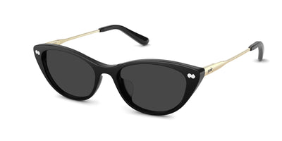 The ella - Black Acetate Gold Metal Sun