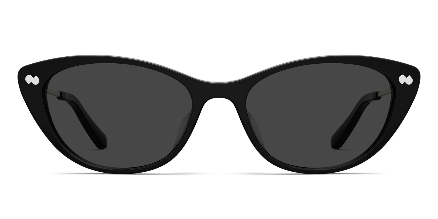 The ella - Black Acetate Gold Metal Sun