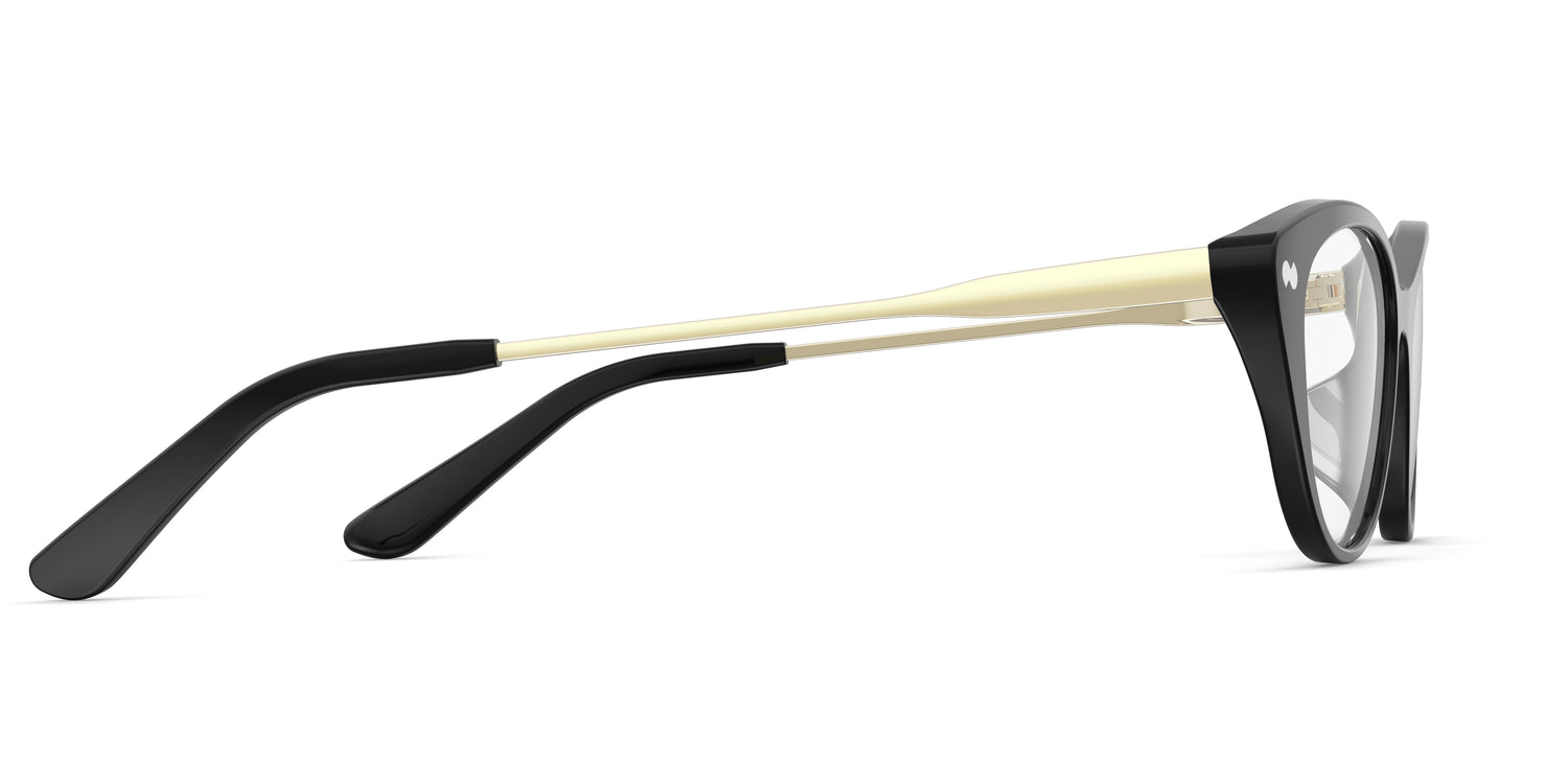 The Ella - Black Acetate Gold Metal