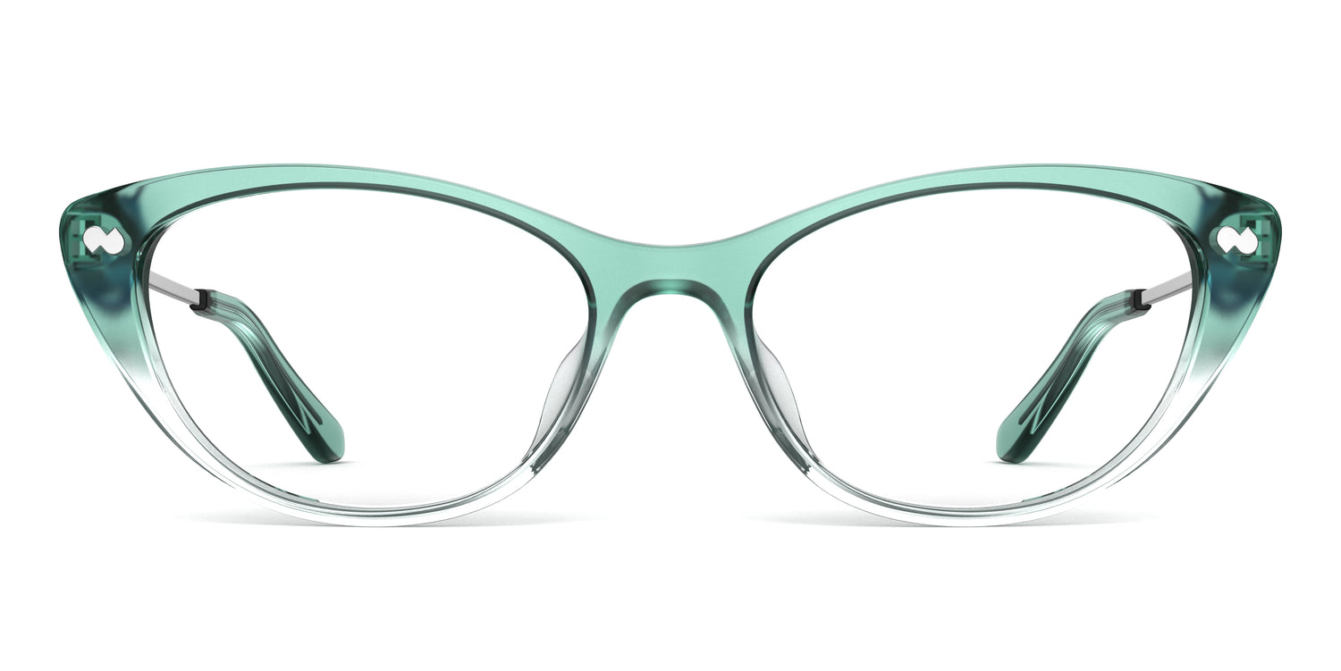 The ella - Teal Pearlized Gradient Acetate Silver Metal - Carousel2 - Pair Eyewear