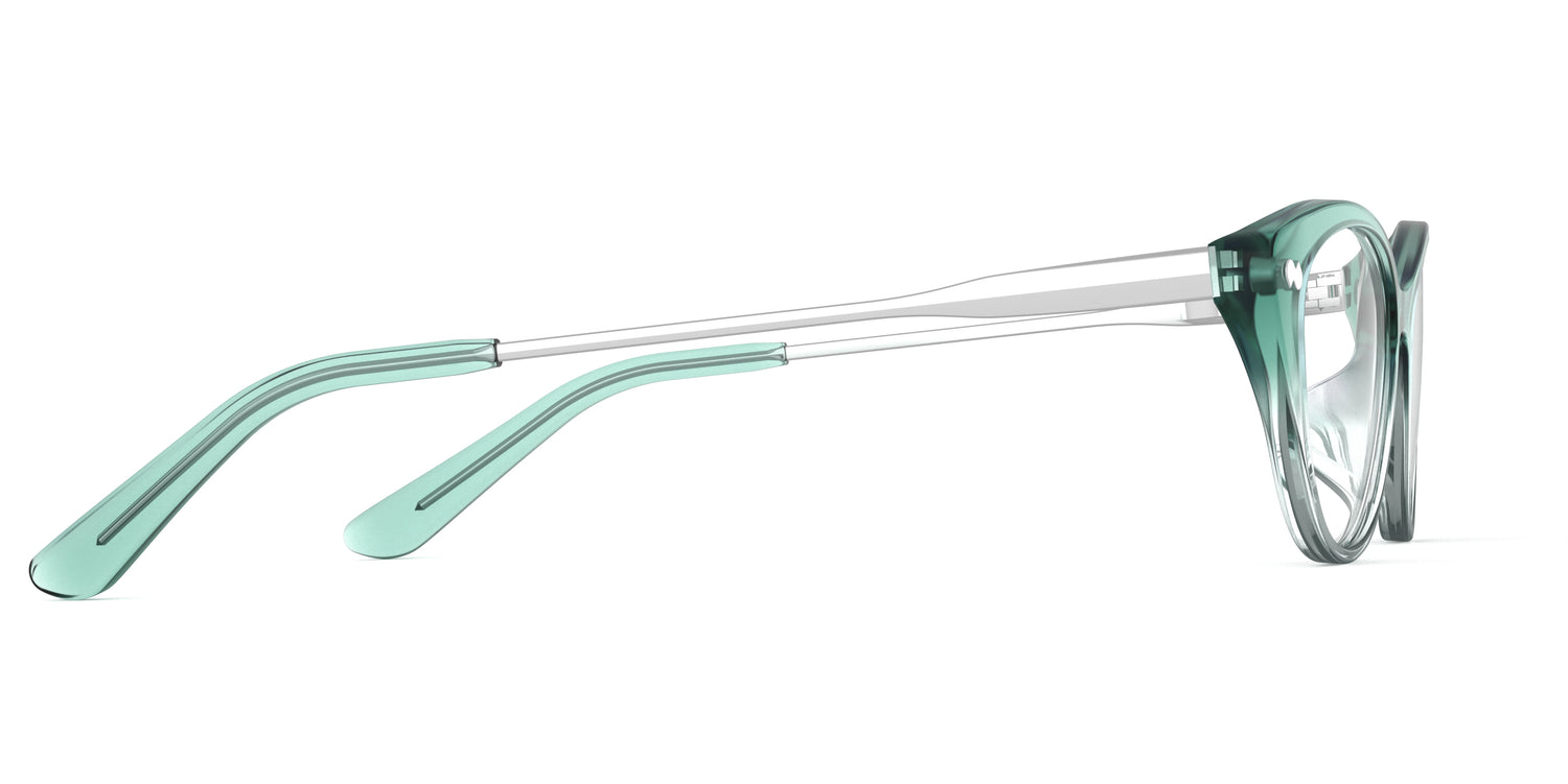 The ella - Teal Pearlized Gradient Acetate Silver Metal - Carousel3 - Pair Eyewear