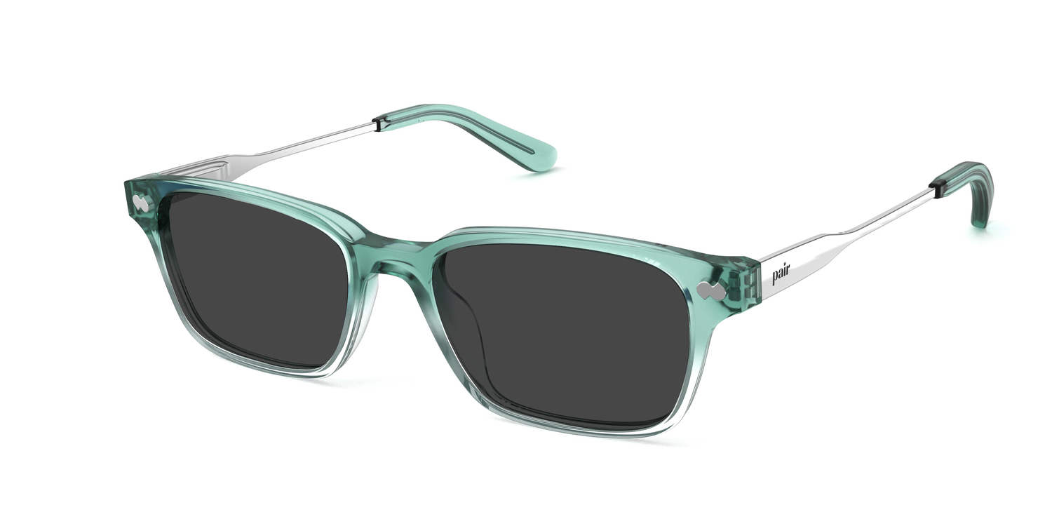 The Finley - Teal Pearlized Gradient Acetate Silver Metal Sun - Carousel1 - Pair Eyewear