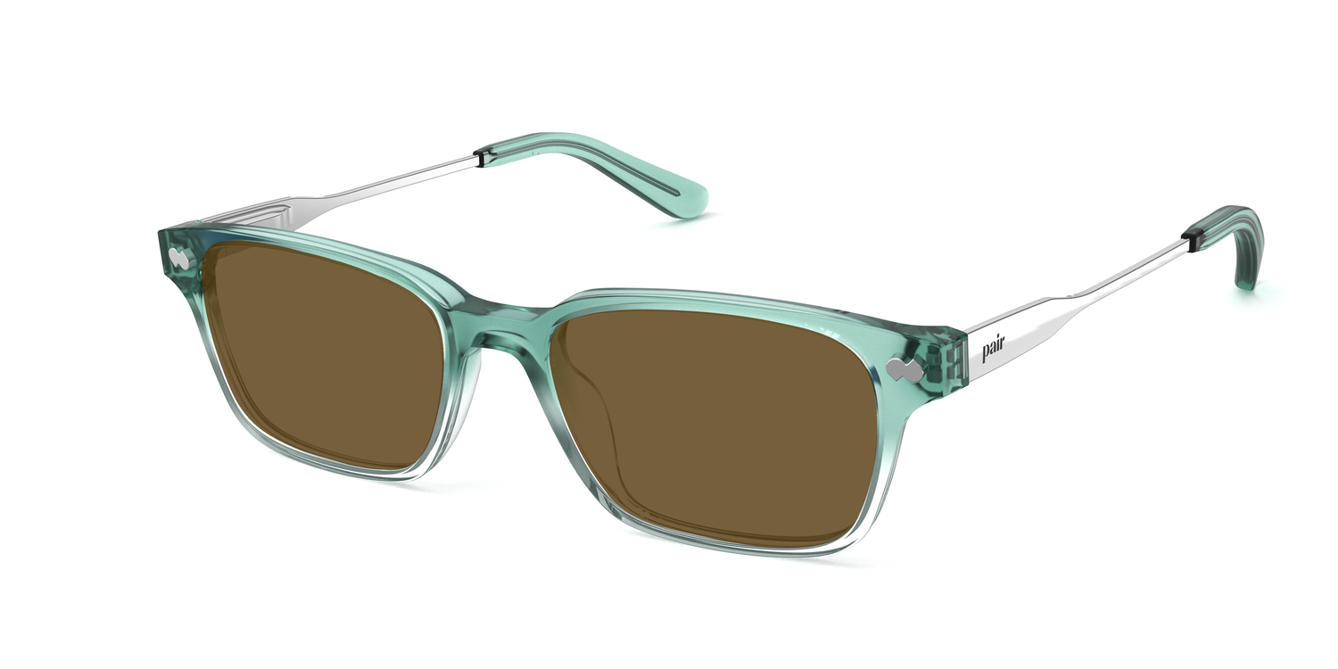 The Finley - Teal Pearlized Gradient Acetate Silver Metal Sun - Carousel2 - Pair Eyewear
