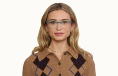 The Finley - Teal Pearlized Gradient Acetate Silver Metal - LifeStyle Thumbnail1 - Pair Eyewear