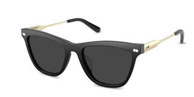 The Harper - Black Acetate Gold Metal Sun