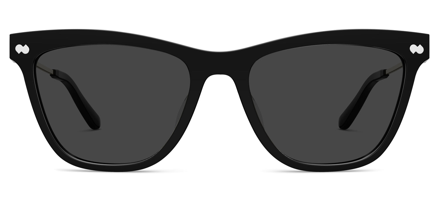 The Harper - Black Acetate Gold Metal Sun