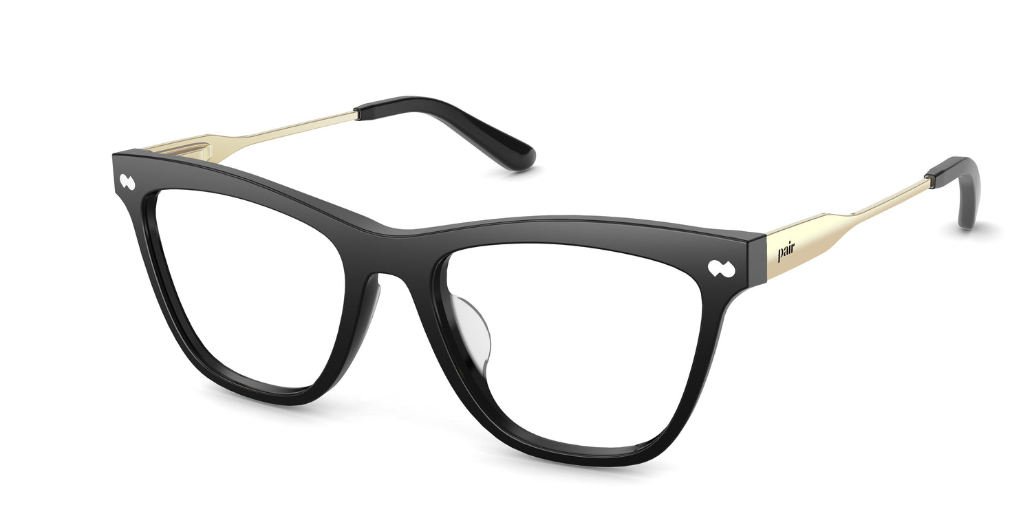 The Reese - Black Acetate Gold Metal
